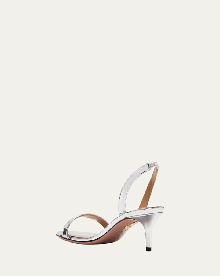So Nude Metallic Halter Sandals - Image 3