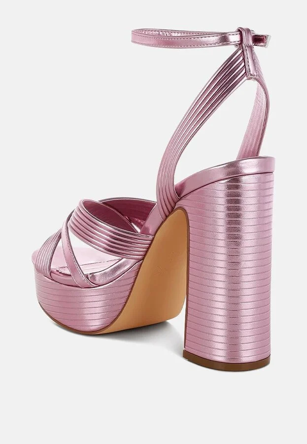 Socialite Metallic Ankle Strap Heel Sandals - Image 4