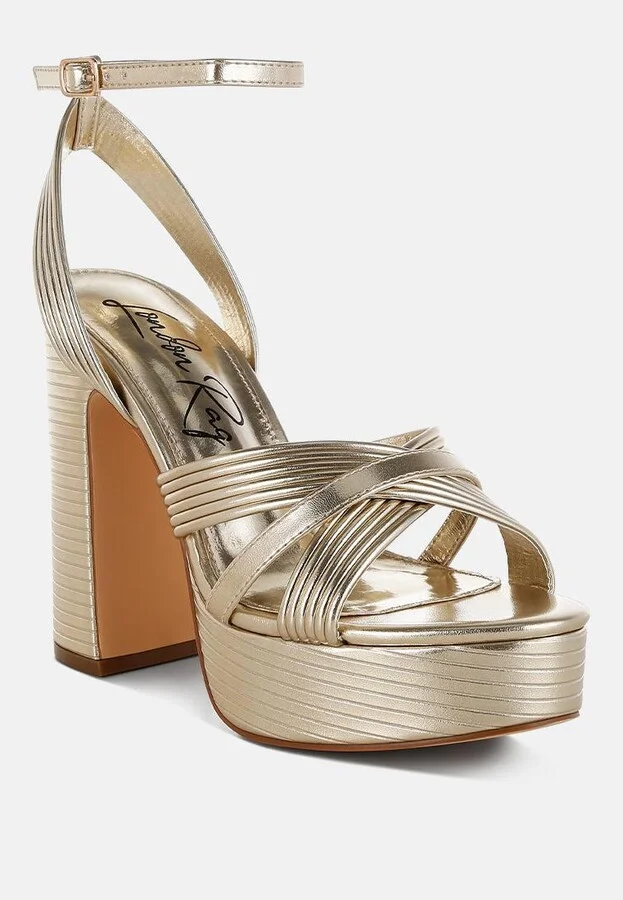 Socialite Metallic Ankle Strap Heel Sandals - Image 6
