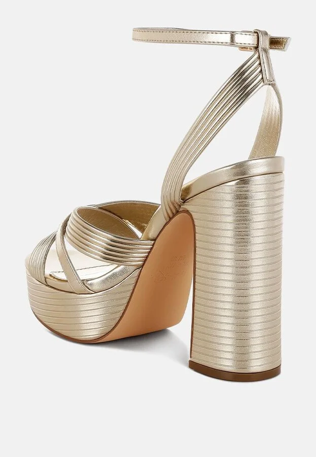 Socialite Metallic Ankle Strap Heel Sandals - Image 7