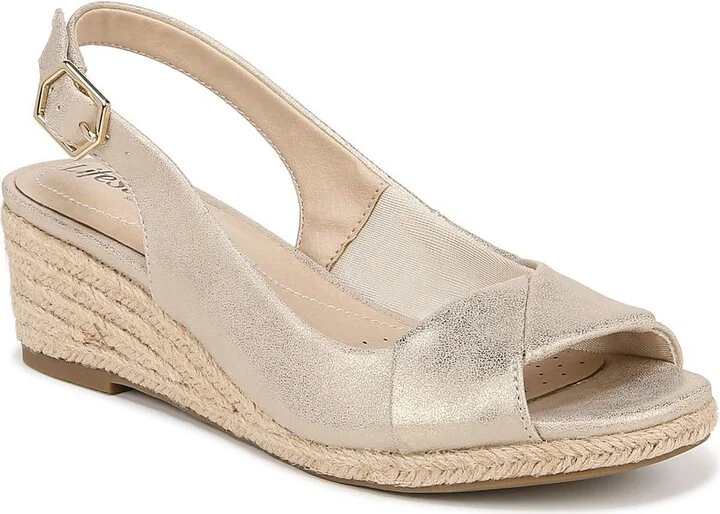 Socialite Womens Canvas Peep-Toe Slingback Sandals