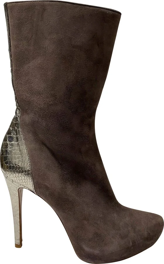 Sock Boots in Brown Suede