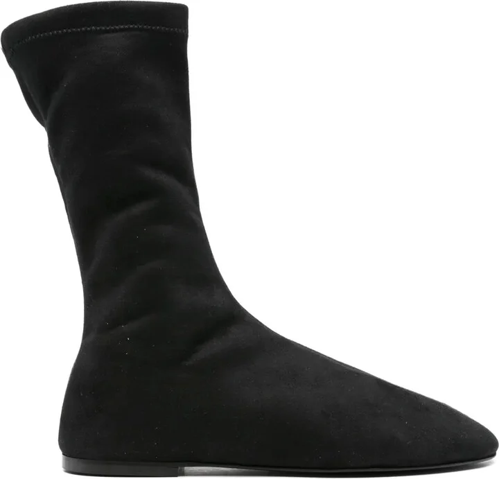 Sock-Fit Calf Leather Boots