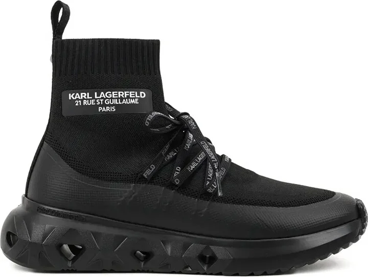 Sock-Knit Lace-Up Sneakers