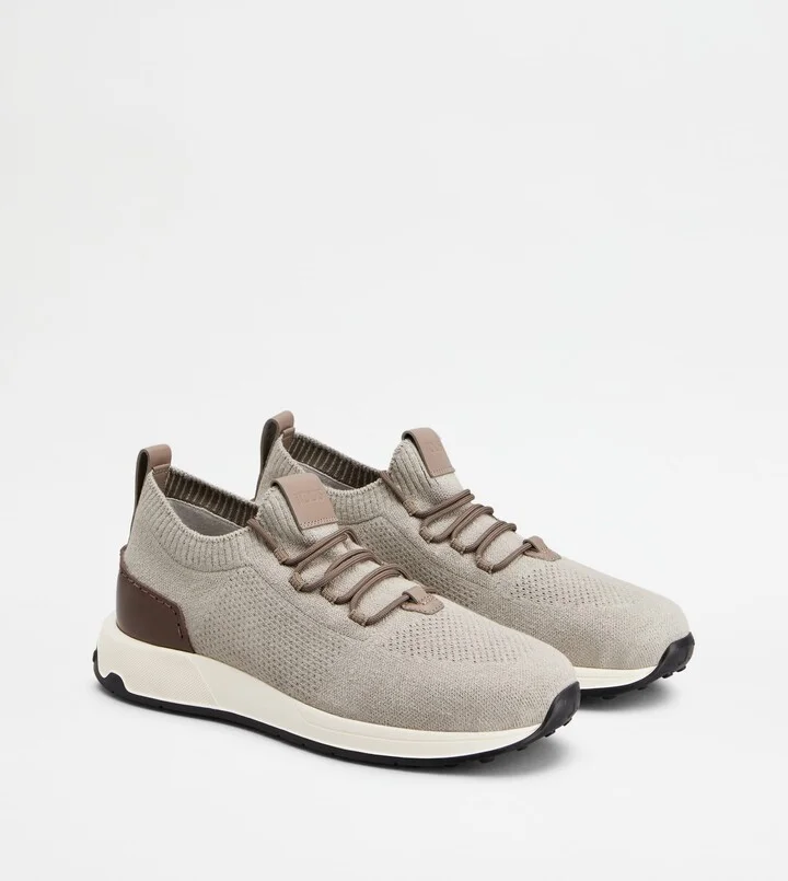 Sock Sneakers in Technical Fabric and Leather - Image 2