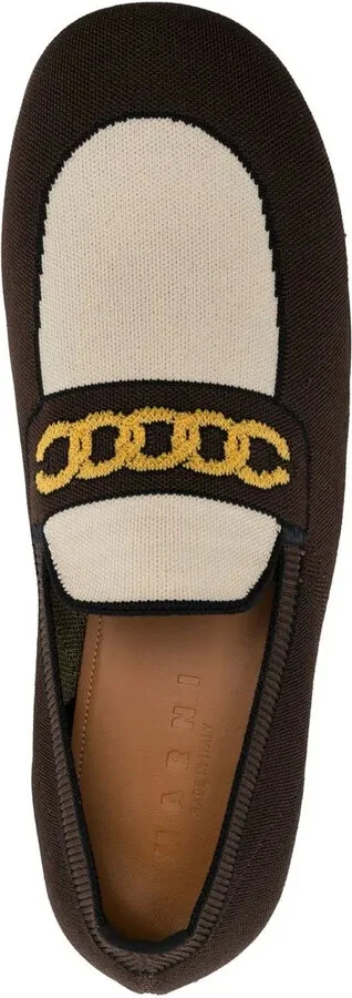 Sock-Style Chain-Print Loafers - Image 4