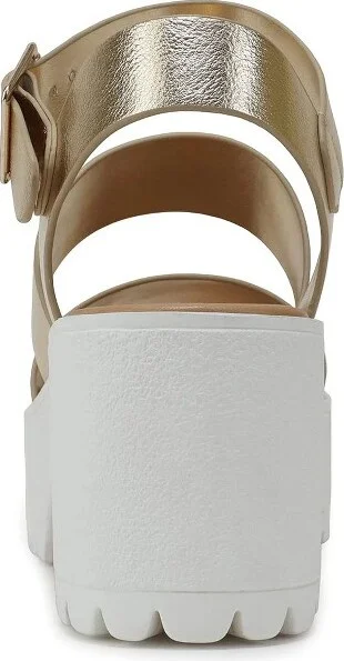 Soda ACCOUNT Women's Open Toe Block Heel Platform Sandals with Adjustable Ankle Strap - Cognac - Size - Image 3