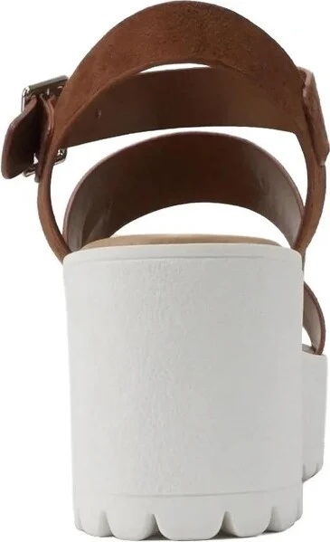Soda ACCOUNT Women's Open Toe Block Heel Platform Sandals with Adjustable Ankle Strap - Cognac - Size - Image 4