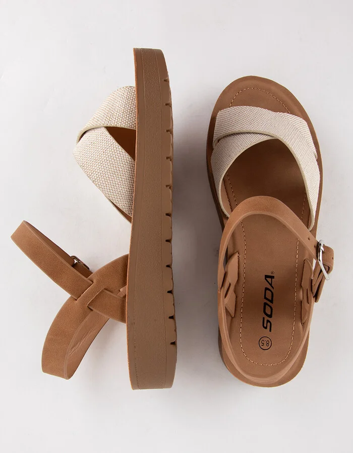 SODA Ankle Strap Womens Mini Flatform Sandals - Image 5