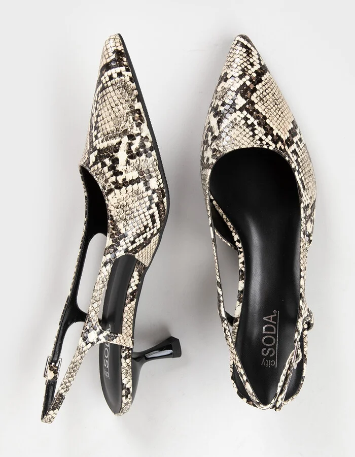 SODA Bell Womens Slingback Kitten Heels - Image 5