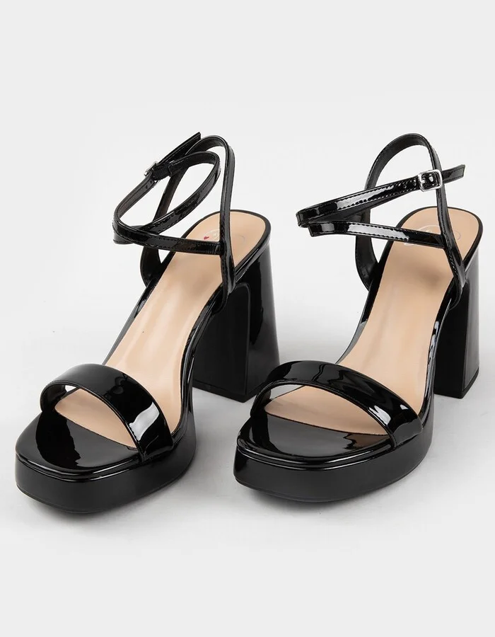 SODA Faux Leather Womens Platform Heels