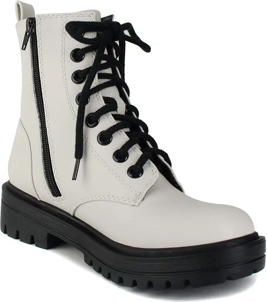 Soda FIRM Women Lace Up Combat Boots with Side Zipper - Navy Blue - Size - Image 2