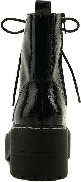 Soda FLING Women Lace up Platform Combat Boots with Side Zipper - White PU - Size - Image 3