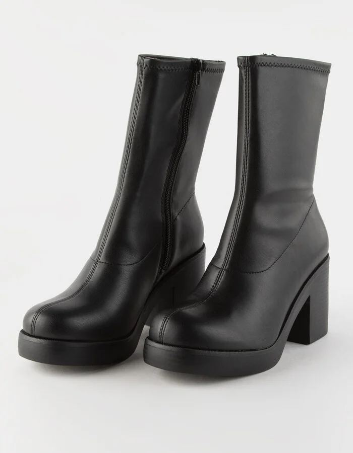SODA Stretch Faux Leather Womens Boots