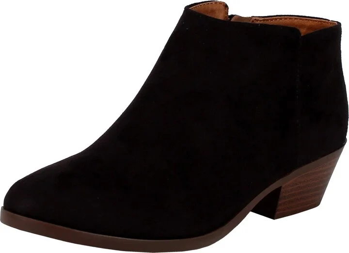 Soda Women's Closed Toe Multi Strap Ankle Bootie (Black Suede