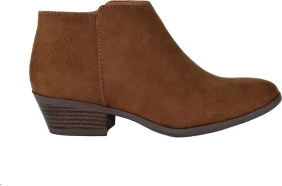 Soda Women's MUG Western Style Fashion Ankle Boots with Side Zipper - Cognac Suede - - Image 2