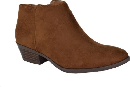 Soda Women's MUG Western Style Fashion Ankle Boots with Side Zipper - Cognac Suede -