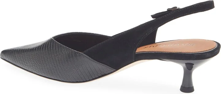 Sodashi Snakeskin Embossed Pointed Toe Slingback Pump - Image 2