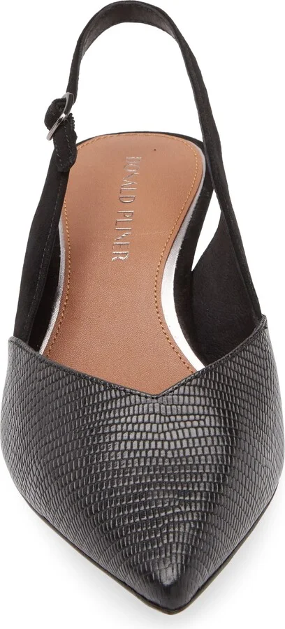 Sodashi Snakeskin Embossed Pointed Toe Slingback Pump - Image 4