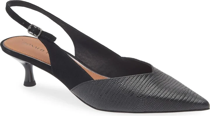 Sodashi Snakeskin Embossed Pointed Toe Slingback Pump