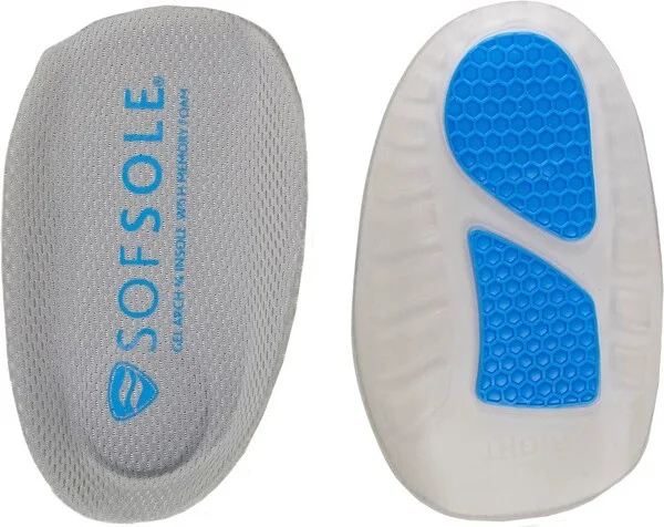 Sof Sole Gel Arch 3/4 Length Shoe Insoles with Memory Foam - Men's -12