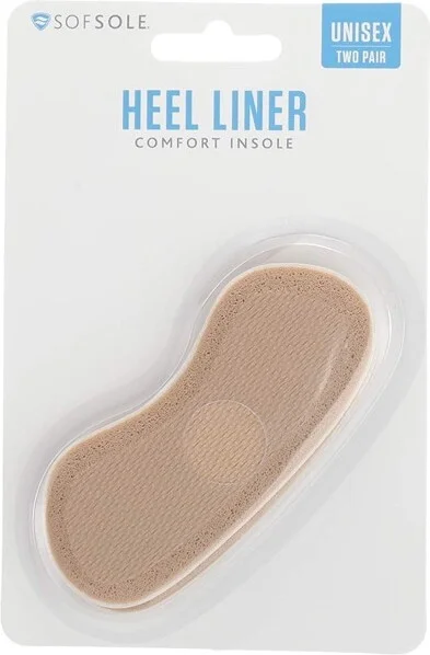 Sof Sole Heel Liner Comfort Shoe Insole Cushions - 2 Pack
