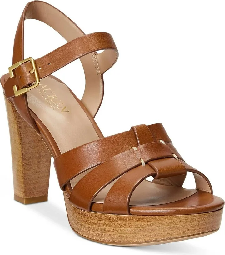 Soffia Sandals Womens US 11 Brown Leather Block Heel GBNC685