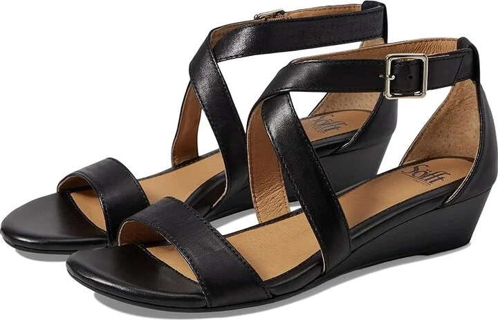 Sofft Innis Women's Wedge Shoes Black Talco : 6 M (B), Leather