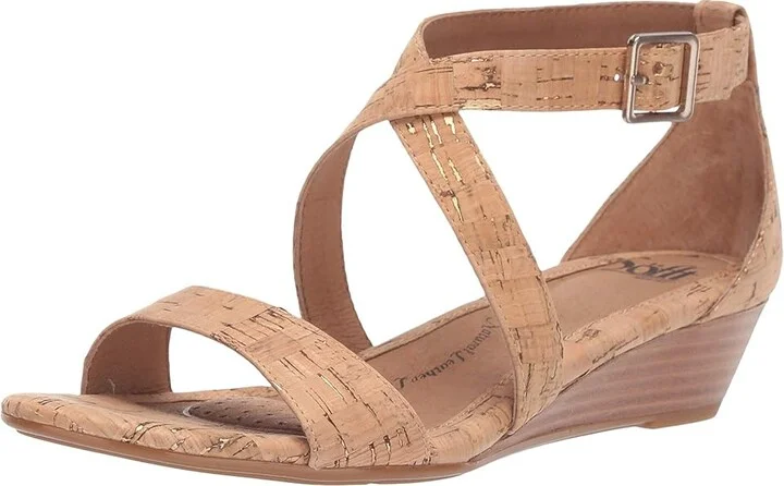 Sofft Innis Women's Wedge Shoes Gold/Natural Cork : 6 M (B), Synthetic - Image 2