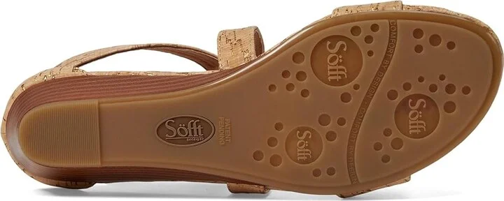 Sofft Innis Women's Wedge Shoes Gold/Natural Cork : 6 M (B), Synthetic - Image 4