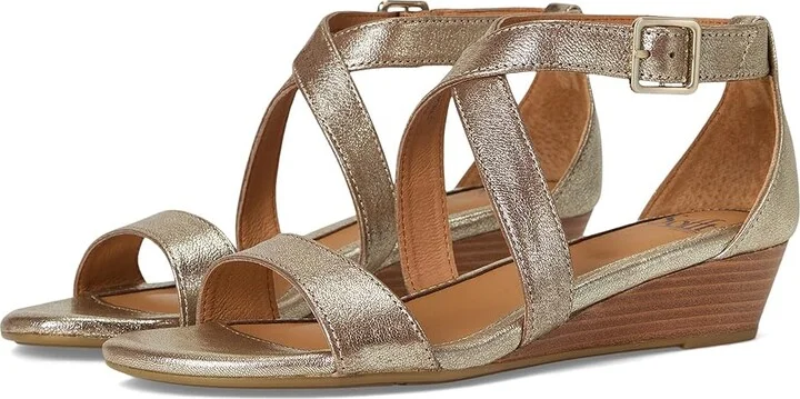 Sofft Innis Women's Wedge Shoes Satin Gold : 6.5 M (B), Leather