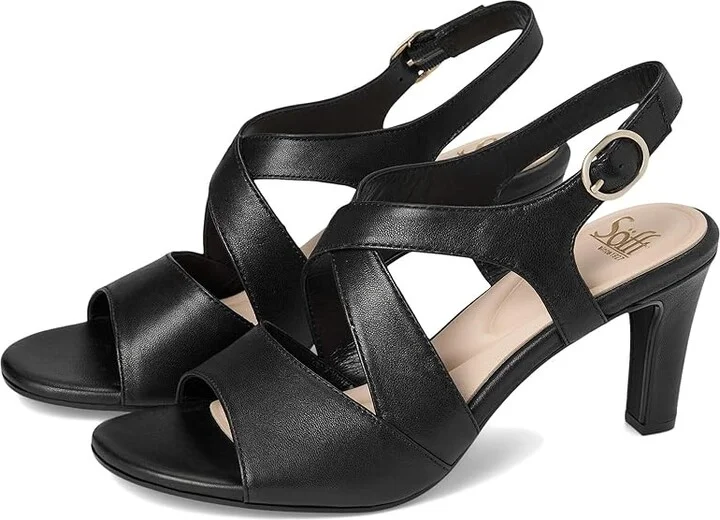 Sofft Jolene Women's Sandals Black Leather : 7.5 M (B), Leather/Suede