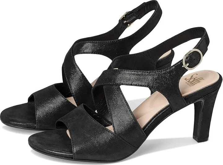 Sofft Jolene Women's Sandals Black Metallic : 6 M (B), Leather/Suede
