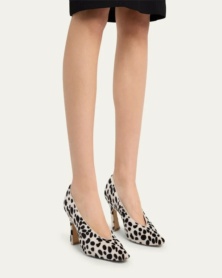 Sofia Jaguar-Print Lamb Hair Stiletto Pumps - Image 2