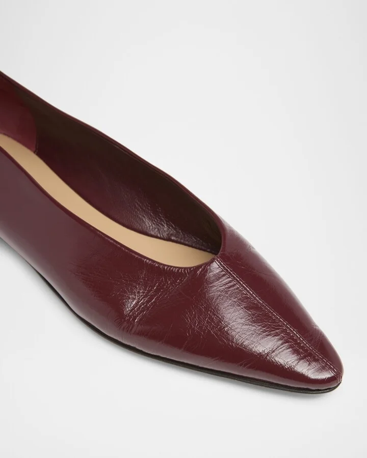 Sofia Pointed Leather Ballet Flats - Image 10