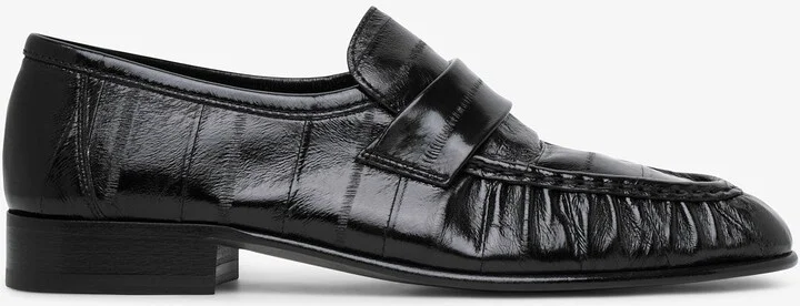 Soft black eel loafers