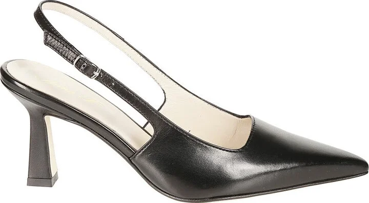 Soft Black Nappa Pointed Toe Slingback Shoes