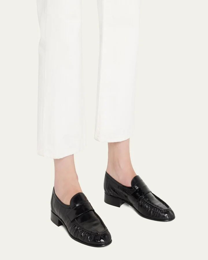 Soft Leather Flat Loafers - Image 9
