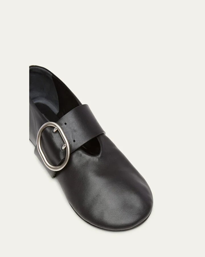 Soft Leather Mary Jane Ballerina Flats - Image 3