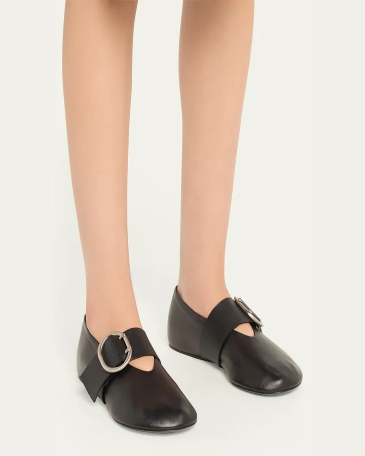 Soft Leather Mary Jane Ballerina Flats - Image 7