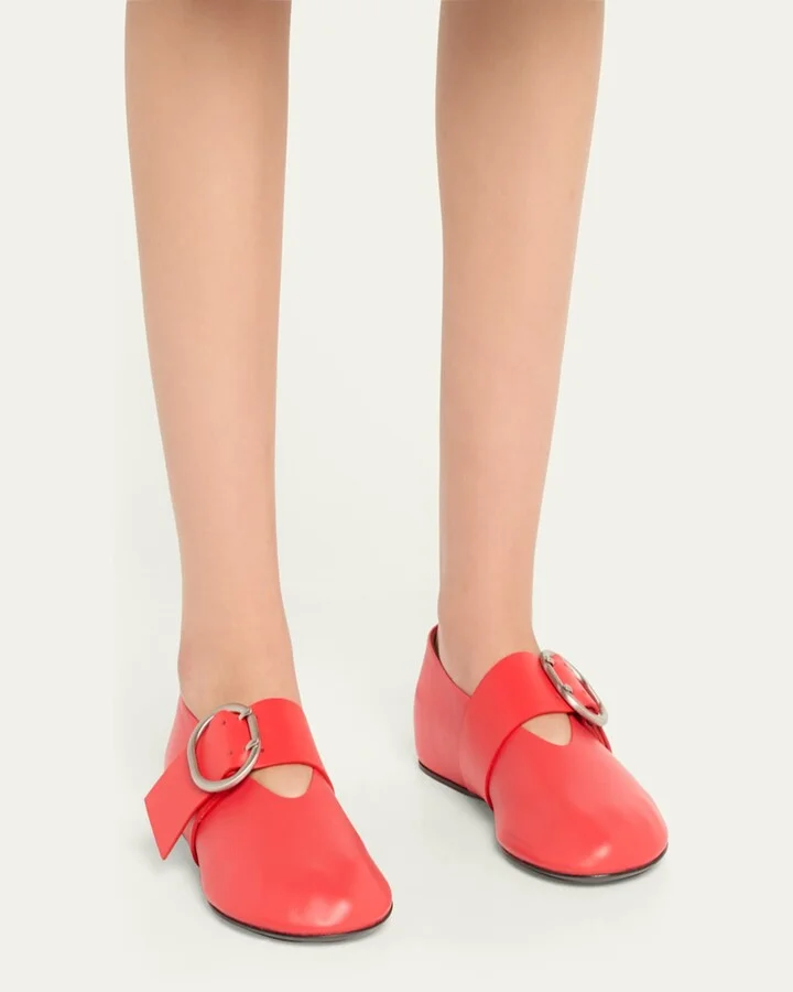 Soft Leather Mary Jane Ballerina Flats - Image 11