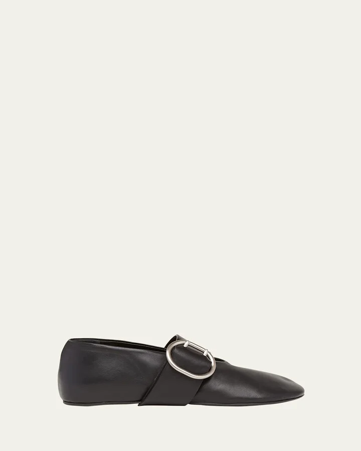 Soft Leather Mary Jane Ballerina Flats