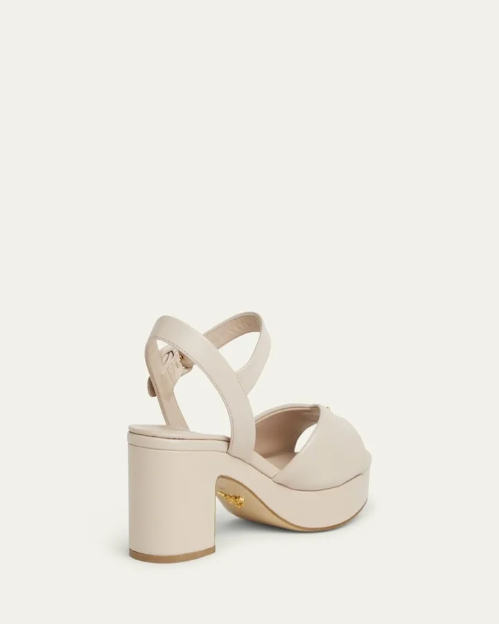 Soft Nappa Ankle Strap Platform Sandals - Image 9
