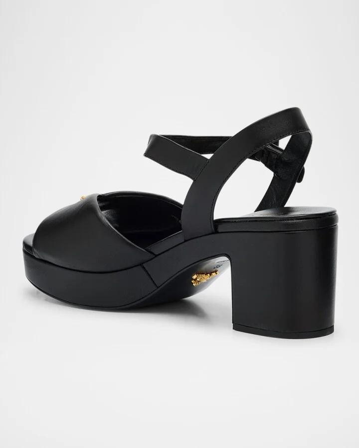 Soft Nappa Ankle Strap Platform Sandals - Image 8