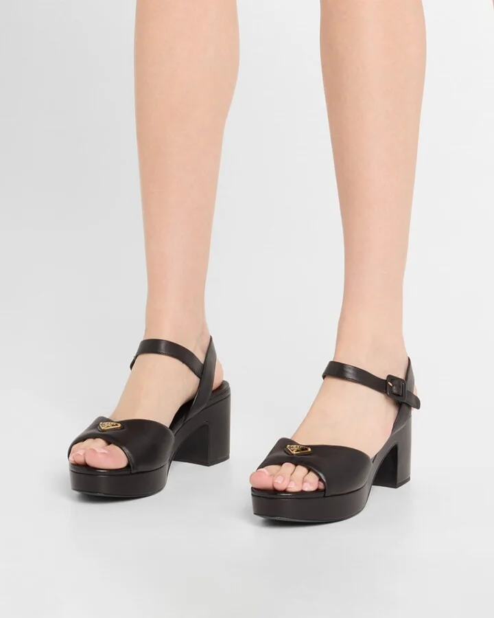 Soft Nappa Ankle Strap Platform Sandals - Image 10