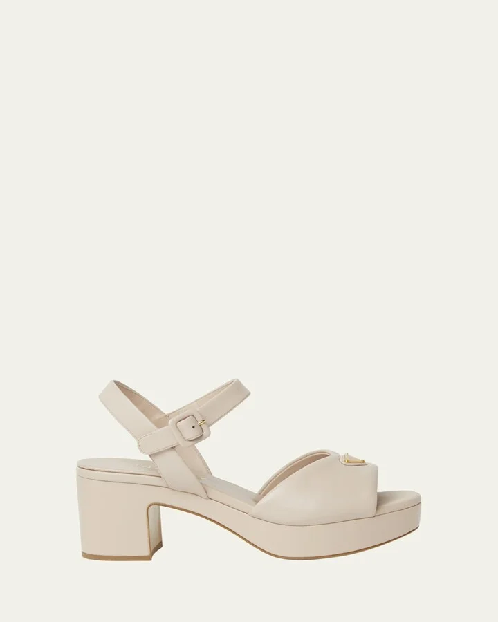 Soft Nappa Ankle Strap Platform Sandals