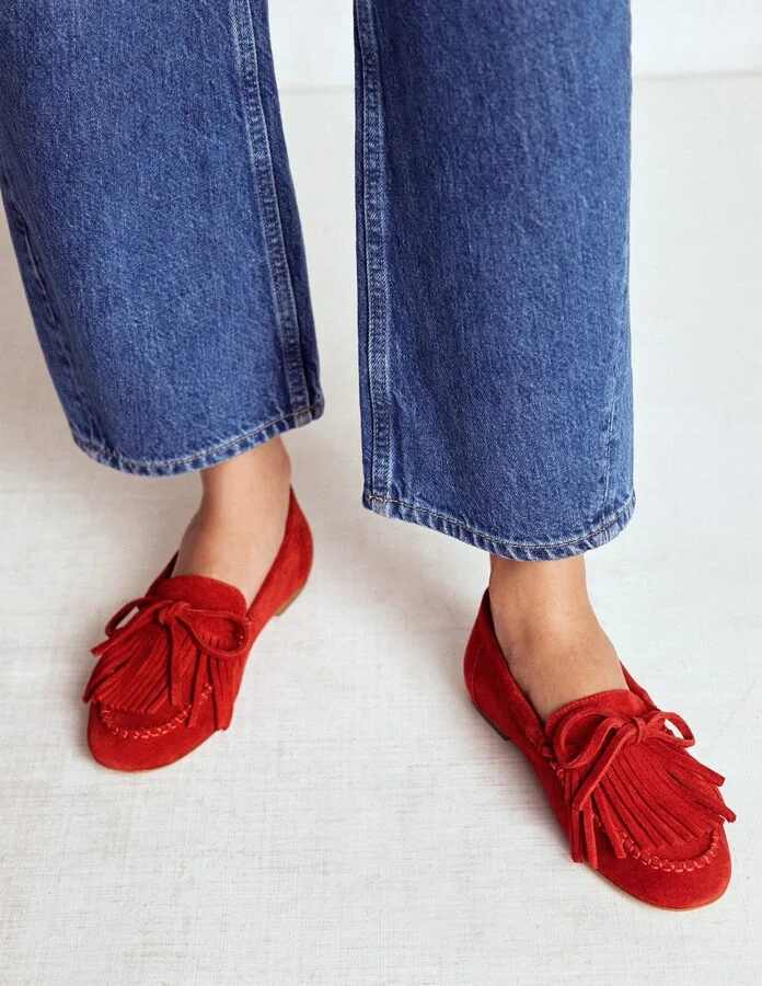 Soft Tassel Deck Shoes, Post Box Red - Image 2