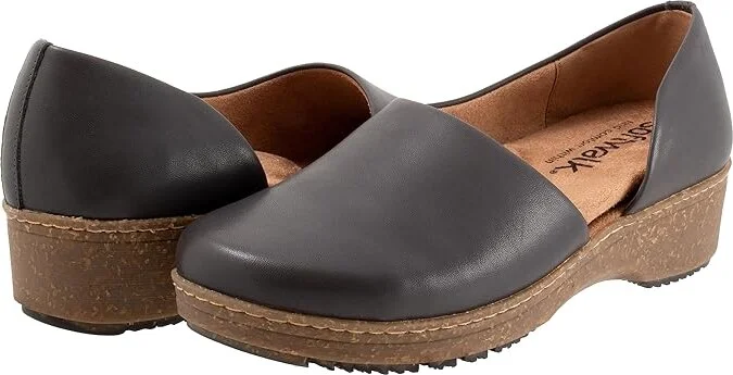SoftWalk Addie Women's Shoes Dark Grey : 11 M (B), Leather