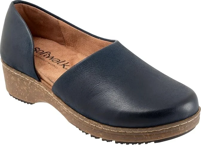 SoftWalk Addie Women's Shoes Navy Nubuck : 10.5 WW (EE), Leather - Image 5