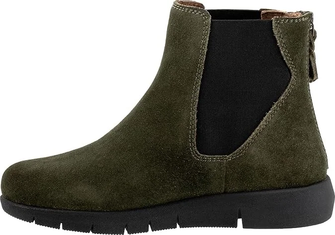 SoftWalk Albany Women's Boots Dark Green Suede : 7.5 N (AA), Leather - Image 6
